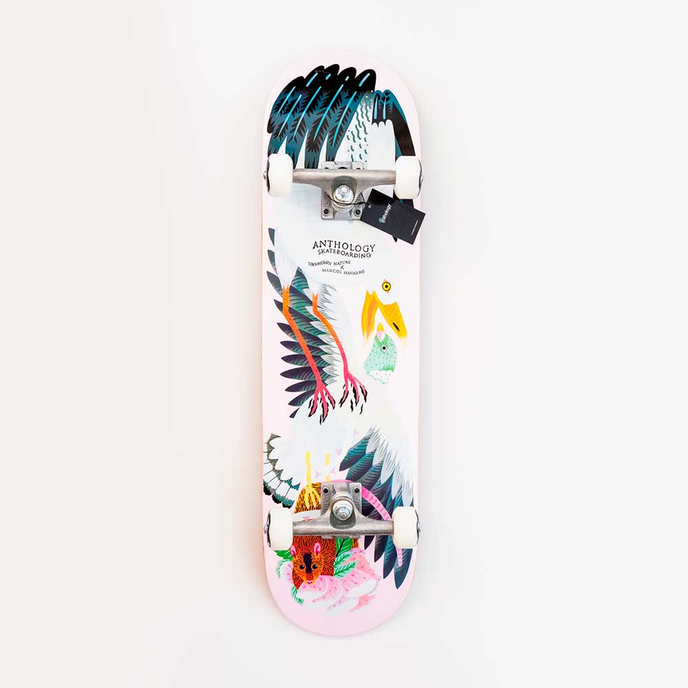 Skateboard anthology diseño life chain - pink